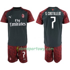 Koszulka AC Milan S.Castillejo 7 Dziecięcy Trzeci Koszulki Piłkarskie 2018-2019 Krótki Rękaw